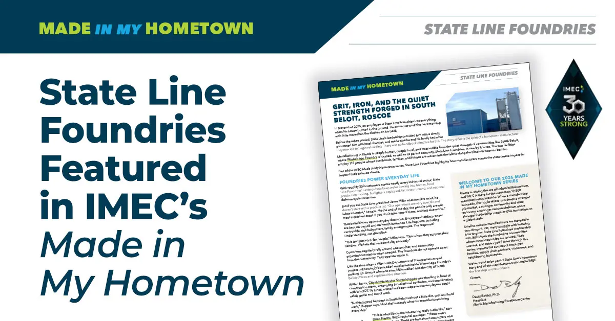 Stateline Foundries featured in IMEC Made in My Hometown series